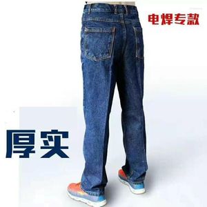 Jeans pour hommes printemps et automne épais pantalons en denim lavé salopette de travail usine en gros