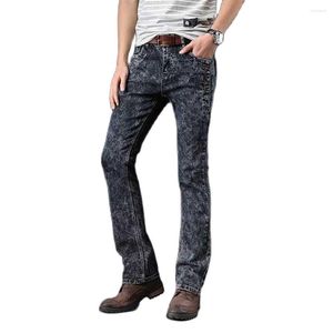 Jeans para Hombre Primavera Otoño Micro Flare Pierna Apertura Pantalones De Mezclilla Casual para Hombre Versión Coreana Slim Se Adapta A Los Pantalones De Calle De Copo De Nieve