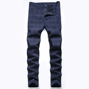 Jeans pour hommes printemps été décontracté rayé jambe droite stretch mode pantalon chino hommes garçon 12 avec mémoire