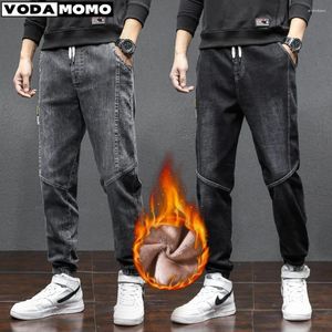 Les jeans masculins épaissis en jean avec du velours supplémentaire pour l'automne et l'hiver 2024 LEGGINGS LOCGING PANTAL DE TRAVAIL CASSET Y2K
