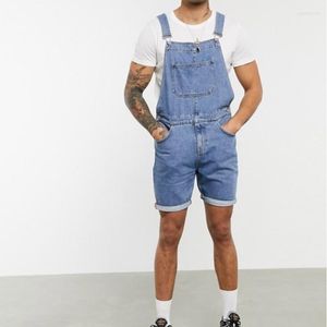 Jeans pour hommes Vintage Denim Shorts One Piece Cargo Strap Pants Summer Fashion Streetwear Jumpsuit Male Overalls