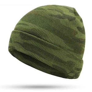 Gorros de punto para hombre marca invierno Sra. Gorros Touca camuflaje exterior cálido verde ejército militar gorras hueso