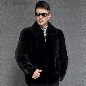 Couir Faux Akoosun pour hommes Mink Real Fur Fur Men Men de veste d'hiver chaude Mouilles et vestes Natural et vestes courtes Luxury Overcoat Man 6906 K