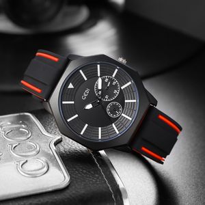 Montre à quartz étanche de style professionnel de haute qualité en silicone lumineux octogonal de luxe léger pour hommes