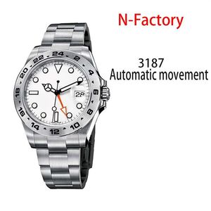 Montre mécanique pour hommes Explorer II 42mm 216570 11 édition 316L SS cadran blanc A3187 pile de main correcte montres-bracelets267p