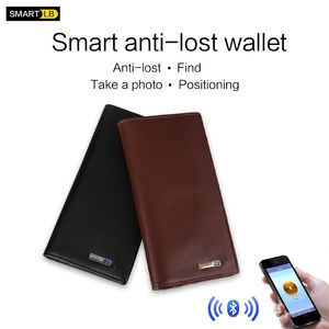 Modoker pour hommes de haute qualité en cuir véritable anti-perte de chargement Bluetooth Smart Purse Wallets