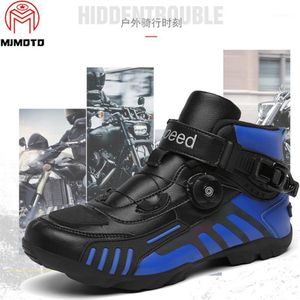 Botas de motociclista para hombre, botas de carreras de Motocross de velocidad impermeables, botas protectoras antideslizantes para moto todoterreno, zapatos 1210B