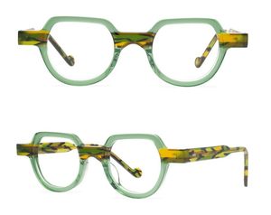 Montura de gafas ópticas para hombre, marca de diseñador, monturas de gafas para hombre y mujer, gafas para miopía pequeñas Vintage, gafas de moda hechas a mano con caja