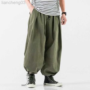 Men's Pants 2021 New Design Drawstring Harem Pants Mens Baggy Jogging Pants Japanese Men Crotch Wide Leg Pants Male Casual Loose Trousers W0411