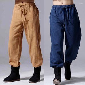 Pantalones para hombres 2023 Moda Hombres Lino Cómodo Pantalones Masculinos Casual Recto Plus Tamaño M-5XL 6XL Negro Blanco Azul Marino