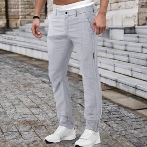 Pantalon masculin d'automne hiver droit décontracté noir / gris couleur un pantalon de jambe douce streetwear pantalon de survêtement quotidien