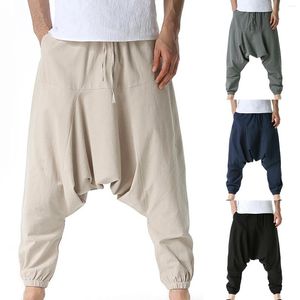 Pantalones de hombre holgados Harem Casual Hippie pantalones de entrepierna baja Joggers pantalones de chándal masculino Hip Hop ropa de calle tradicional