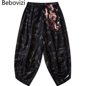 Pantalons pour hommes Bebovizi Mince Kimono Japonais Pantalon Femmes Hommes Samouraï Noir Harem Pantalon Lâche Taille Élastique Style Chinois Cosplay Pantalon 220907