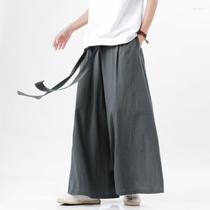 Pantalon masculin pantalon de lin en coton tang chinois kimono street rétro large jambe confortable arts martiaux
