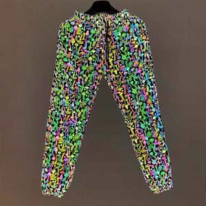 Pantalones de hombre coloridos reflectantes Sewant Mushrooms Cargo pantalones Hip Hop Reflect Light Night Jogging ropa