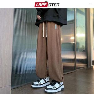 Pantalons pour hommes en velours côtelé Y2k Streetwear pantalons de survêtement salopette noir Baggy décontracté Harajuku Sweat mode coréenne Joggers survêtement