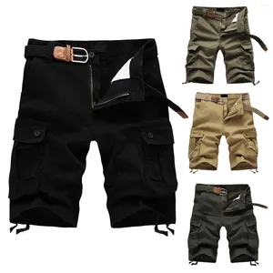 Pantalons pour hommes Mode Solide Été et couleur de loisirs avec salopettes multi-poches Sippers pour les tout-petits