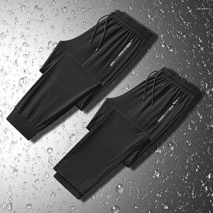 Pantalones de hombres moda hombres de verano de tamaño grande sudor estiramiento fría macho gris negro delgada suelta de seco rápido joggers joggers pantalones
