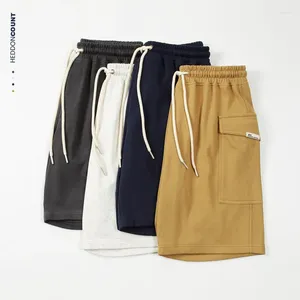 Pantalon masculin à la mode urbaine occasionnelle usure de travail de travail japonais en tricot avec de grandes poches sportives rétro amikaki capris