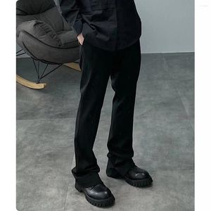 Pantalones para hombres Firmranch Black High Texture Flare Casual Cargo para hombres Mujeres Clean Fit Mopping Slim Boot-Cute Pantalones