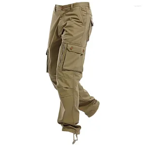Pantalones para hombres Cargo de alta calidad Hombres Casual Multi-Bolsillos Pantalones de herramientas Pantalones de algodón sólido Entrenamiento para hombre Ourdoors Camuflaje Ropa de trabajo