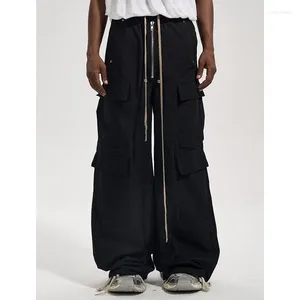 Pantalon pour hommes High Street Designer porte un style foncé à la ferme vintage poche latéral de poche lâche de travail de travail évasé décontracté pour les hommes