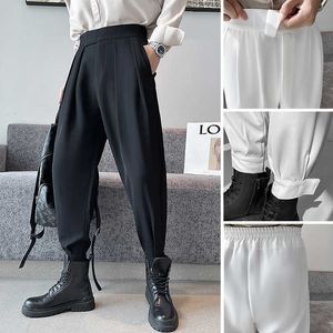 Pantalons pour hommes High Street taille élastique pantalons de costume pour hommes Design de mode surdimensionné Hip Hop noir sarouel Style coréen pantalon masculin Z0306