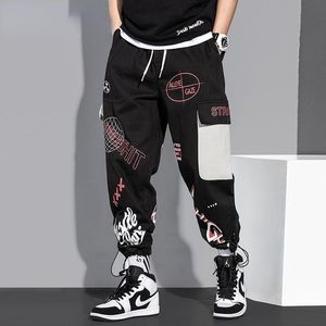 Pantalon homme taille haute hommes ample Cargo qualité beau motif imprimé Streetwear pantalon grande taille femme décontracté survêtement pantalon