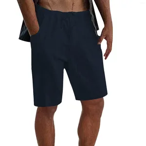 Pantalons pour hommes Mâle D'été Décontracté Solide Pantalon Court Cordon Pantalon Short de Course Avec Doublure 7 pouces Hommes Hommes Travail