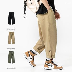 Pantalones de hombre Hombres Casual Suelto Diseño de color sólido Tubo recto Ropa de trabajo Largo