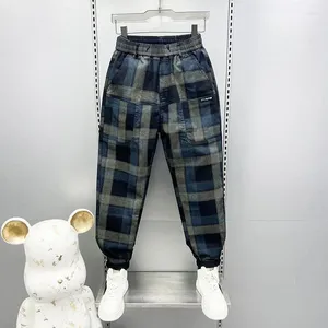 Pantalones para hombres Ropa para hombres Bolsillos de primavera Vintage Plaid Tendencia recta Moda coreana Jeans Casual Baggy Pantalones Homme