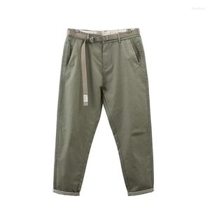 Pantalons pour hommes hommes coton Cargo automne coréen haute rue couleur unie pantalons de survêtement classique pantalon ceinture incluse 2023