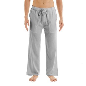 Pantalons pour hommes Pantalon de Yoga en coton lin décontracté pour hommes pantalon de survêtement ample respirant pantalon de plage pantalon de salon taille élastique pantalon de Fitness 230922