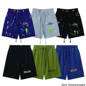 Pantalones de hombre Pantalones cortos de hombre diseñador Galleryes depts Pantalones cortos deportivos casuales 2023SS Chorro de tinta Pintado a mano Algodón Suelto Clásico Impreso Malla Deportes jogger pant A6KC