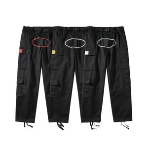 Pantalons pour hommes Pantalons cargo Y2k pour hommes Harajuku Hip Hop Imprimer Salopette multi-poches Hip Hop Punk Rock Pantalon à jambes larges Streetwear surdimensionné