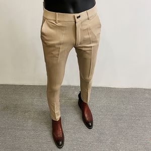 Pantalones de hombre Pantalones de traje de hombre Pantalones formales Pantalone Hombre Stretch Slim Color sólido Vestido casual Pantalones largos Moda Hombre Ropa 230524