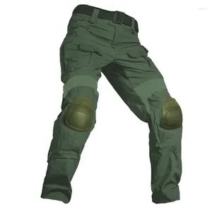 Pantalones para hombres pantalones tácticos cp camuflage multicam pantaneo de carga verde con bolas de rodilla