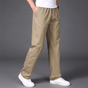 Pantalones de hombre para hombre, moda Cargo, rectos, ligeros, informales, sueltos, anchos, de algodón, para niños, cintura elástica, pantalones de talla grande M-6XL para hombre