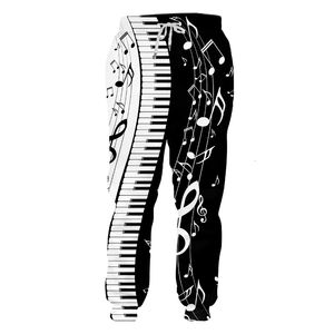 Pantalons pour hommes Notes de musique Piano Musique Hommes Femmes Pantalons de survêtement Pantalons Casual Joggers Baggy 3D Imprimer Hip Pop Long Dropship Personnalisé 4XL 230317
