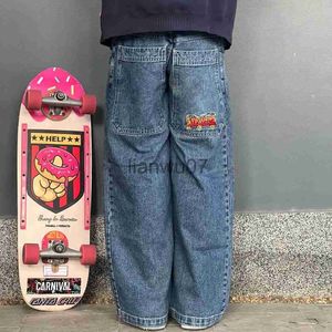 Pantalones para hombres Nuevo JNCO Jeans para hombre Y2k Skateboard Hip Hop Deportes Baggy Jeans Low Rise Cargo Black Jeans Harajuku Pantalones rectos Streetwear Hot J231117