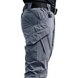 Pantalon masculin extérieur cross-country tactique multi-poche élastique sports de sports militaires occasionnels plus imperméables 6xl