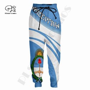 Pantalones para hombre PLstar Cosmos Bandera del país impresa en 3D Argentina Pantalones únicos casuales Arte Hombres / Mujeres Joggers Mayoristas Estilo gota