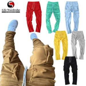 Pantalones para hombres apilados Jogger Cargo Pantalones de chándal Grueso Fleece Pocket Track Ropa de hombre Productos más vendidos 2023 Ropa personalizada 231031