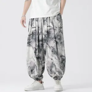 Pantalones para hombres streetwear harén floral suelto pantalones de gran tamaño