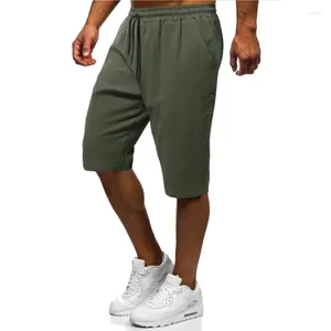 Pantalons pour hommes Shorts de couleur d'été Jeunes Casual Coton Chanvre Sports Lâche Grande jambe droite