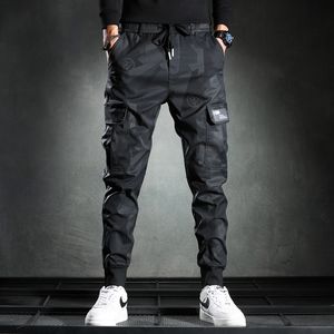 Pantalons pour hommes pantalons de survêtement hommes camouflage élasticité militaire cargo cordon multi poches bas pantalon de jogging décontracté 230325