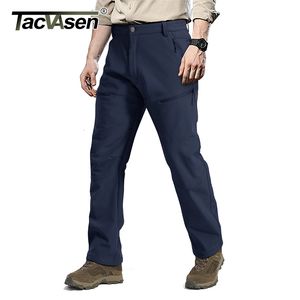 Pantalones de hombre TACVASEN Softshell militar táctico hombres sólido polar cálido ejército Airsoft pantalones Casual Cargo trabajo caminata esquí pantalón 221116