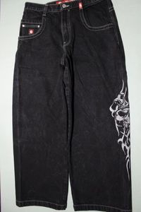 Pantalon pour hommes Y2K Jeans Harajuku Hip Hop Skull Graphic surdimensionné Baggy Black Denim Hommes Femmes Gothique Large Pantalon Streetwear