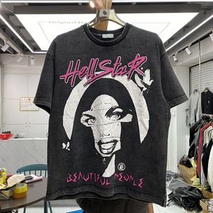 Hommes Plus t-shirts 2023 été Streetwear dessin animé imprimé T-shirt femmes poids lourd eau de lavage vieux Hip Hop à manches courtes