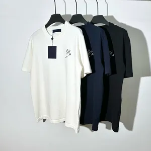 T-shirts pour hommes Polos t-shirts Col rond brodé et imprimé style polaire vêtements d'été avec street pur coton 7344D